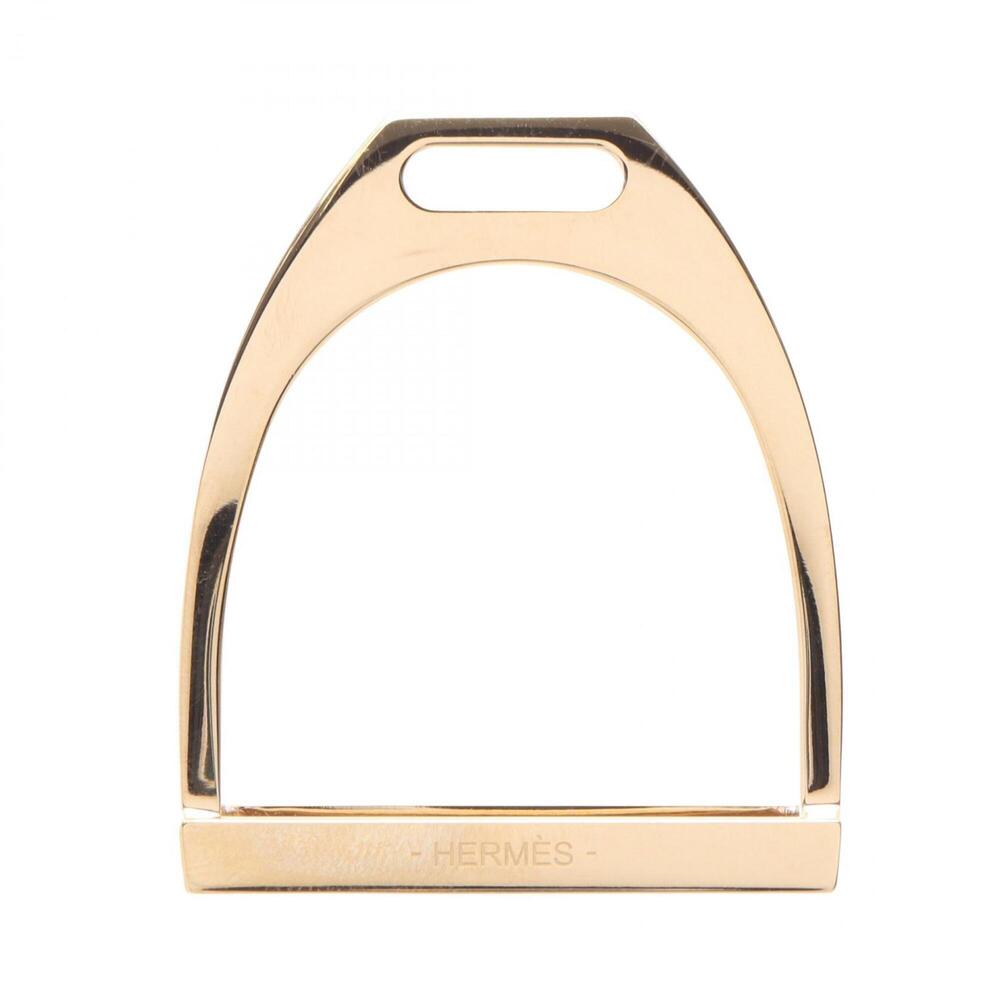 Hermes Etrier Scarf Ring Accessory, Gold Tone, Women's